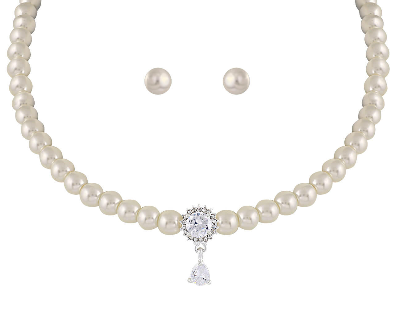 Brautschmuckset mit Halskette und Ohrringe BL7048