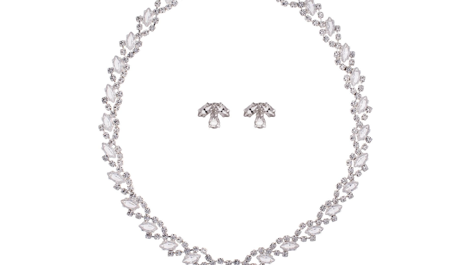 Brautschmuckset mit Halskette und Ohrringe NE0703