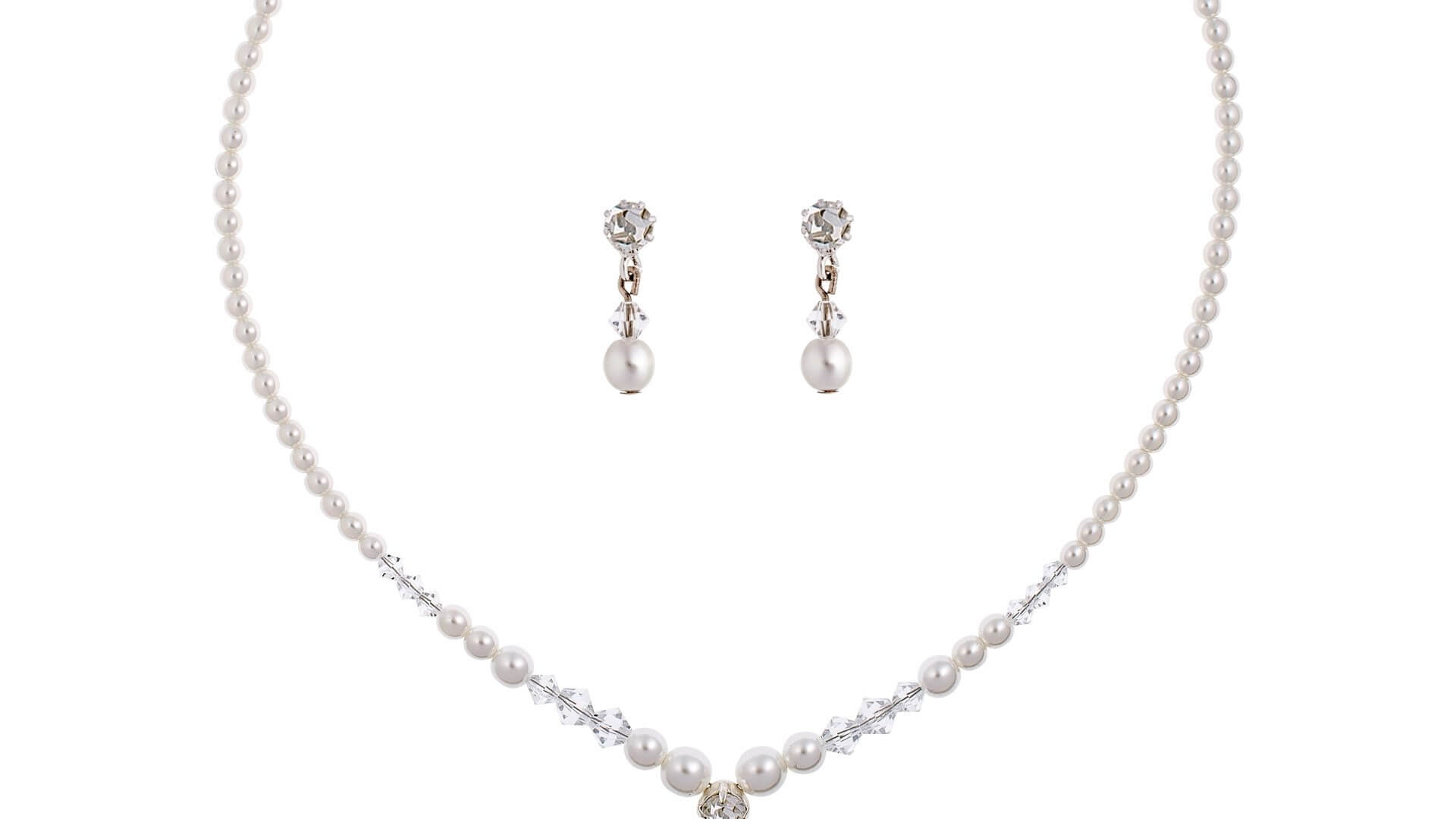 Brautschmuckset mit Halskette und Ohrringe NE5859