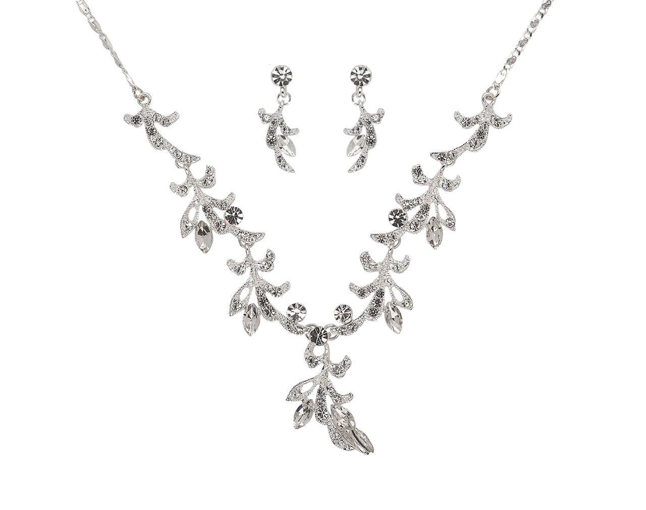 Brautschmuckset mit Halskette und Ohrringe NS1-5932