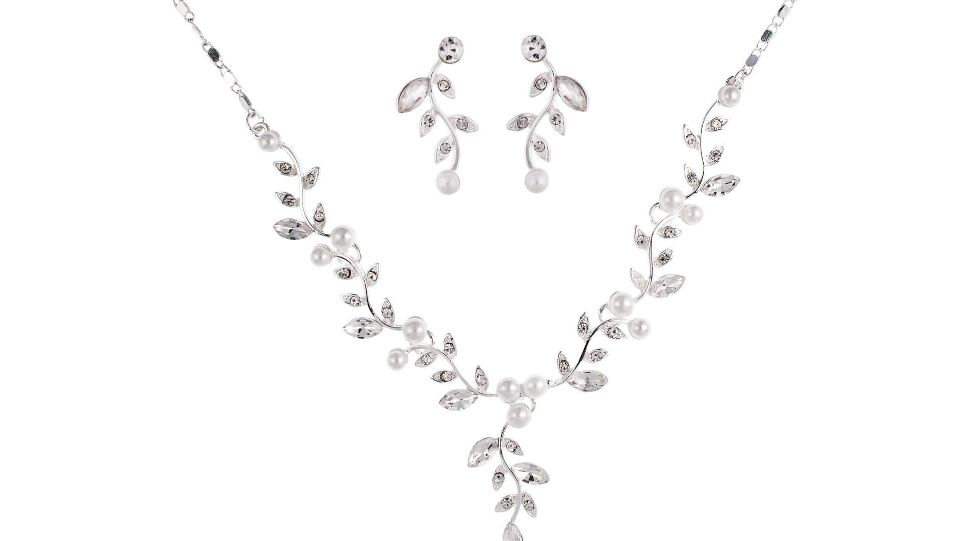 Brautschmuckset mit Halskette und Ohrringe NS1-6005