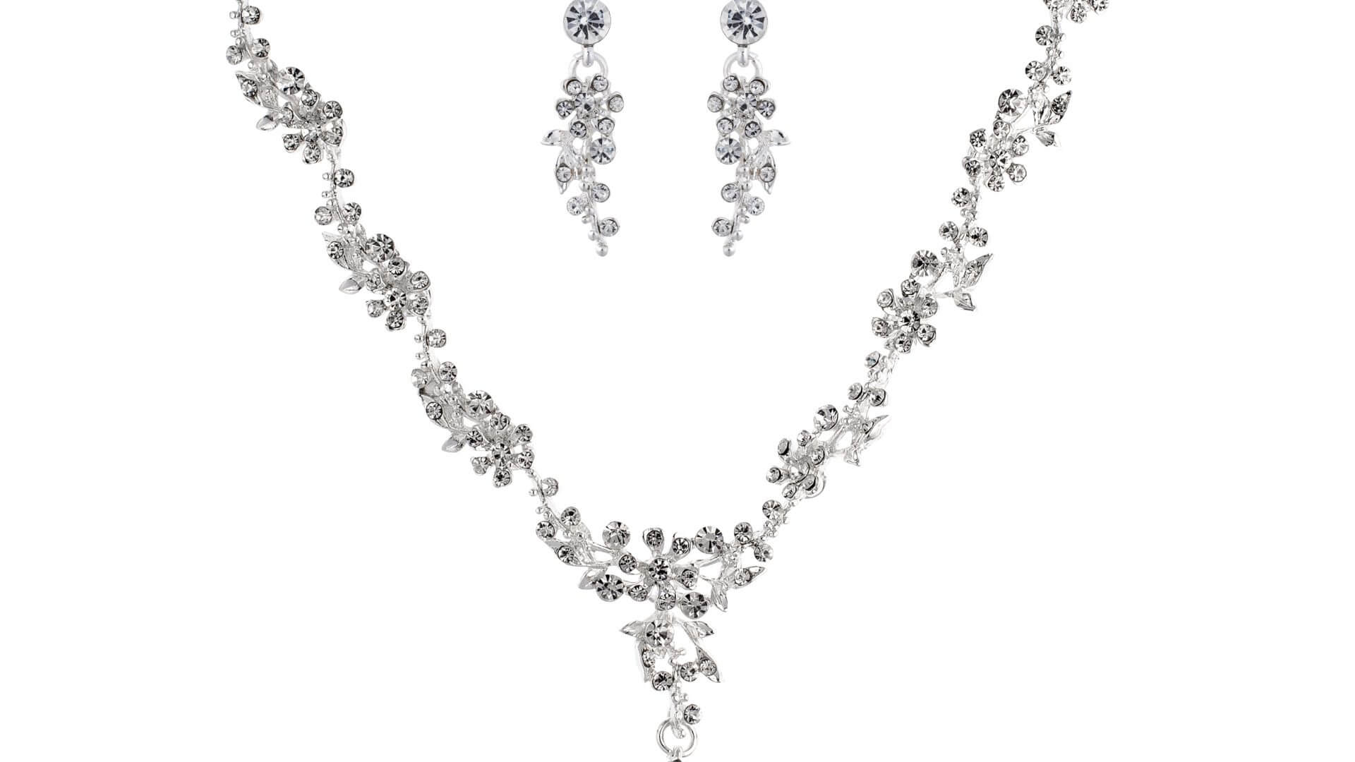 Brautschmuckset mit Halskette und Ohrringe NS1-8714