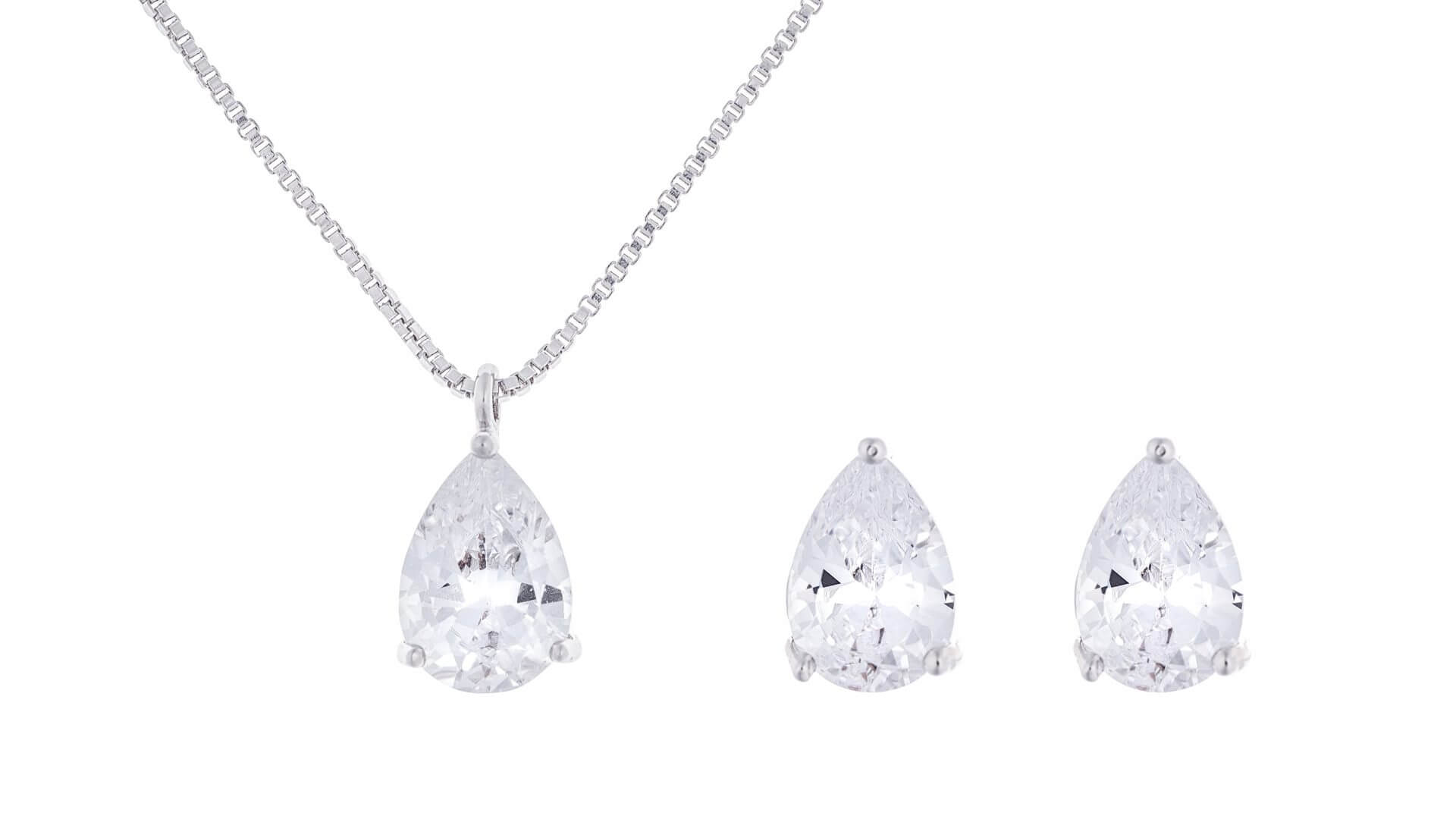 Brautschmuckset mit Halskette und Ohrringe S0428